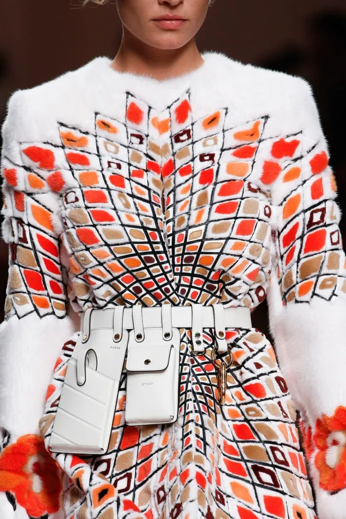 Сумка с меховым ремнем Fendi