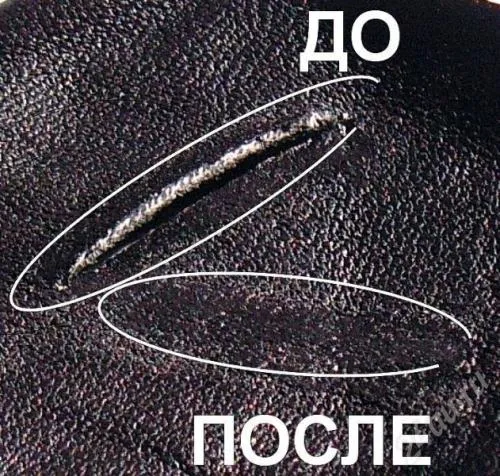 Разрез до и после склеивания
