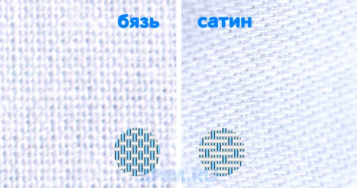 Различия между бязью и сатиновым переплетением