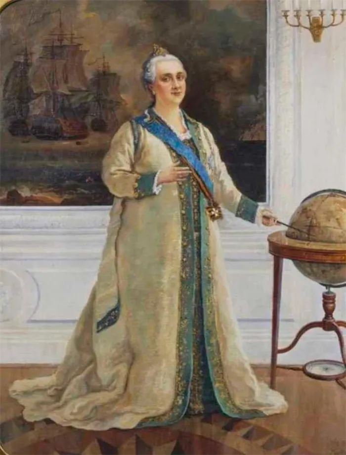 Екатерина II в военной форме.