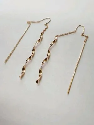 Серьги с золотой цепочкой