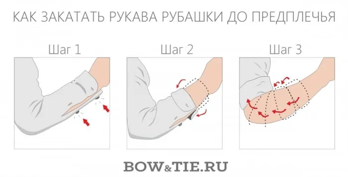 Как закатать рукава рубашки на предплечье